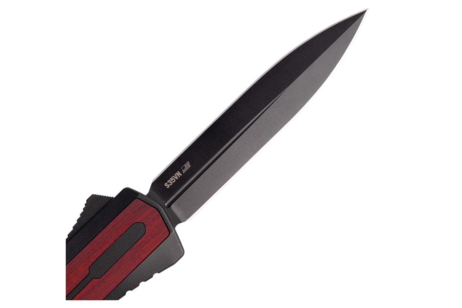 Tekto Knives A7 Zastava Folding Pocket Knife with Red Wood Handle